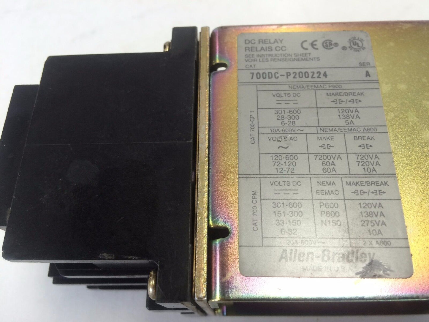 Allen Bradley 700Dc-P200z24 A,700Dc Control Relay 24V Coil Type P, Eb