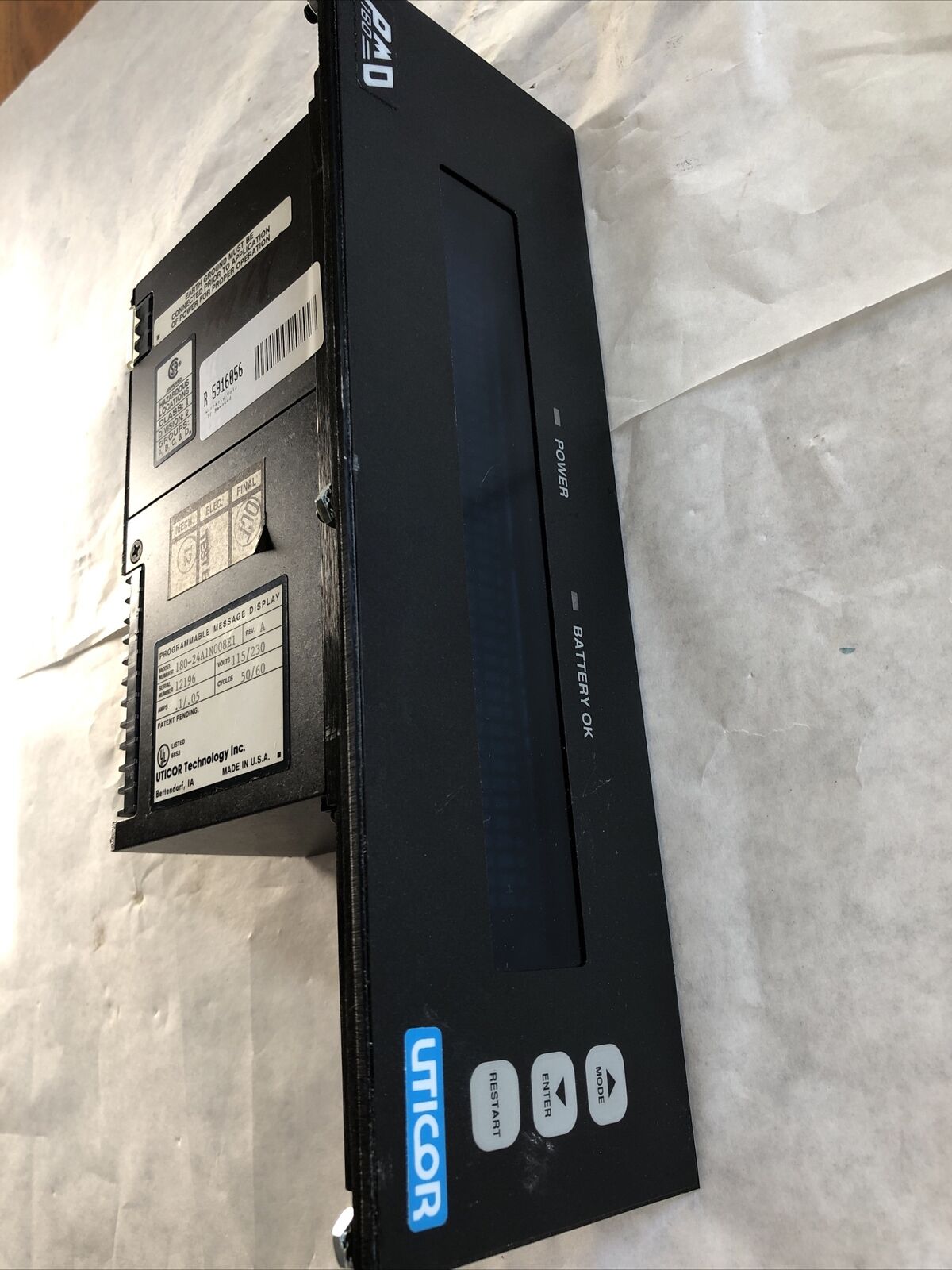 Uticor 180-24A1n008e1,Pmd 180, Avg Message Display .1/.05Amp 115/230V,Ee