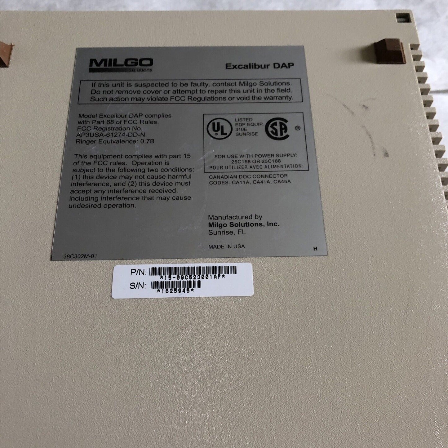 Milgo 15-09C523001af,Excalibur Dap Multirate Digital Signal Processer,Sk