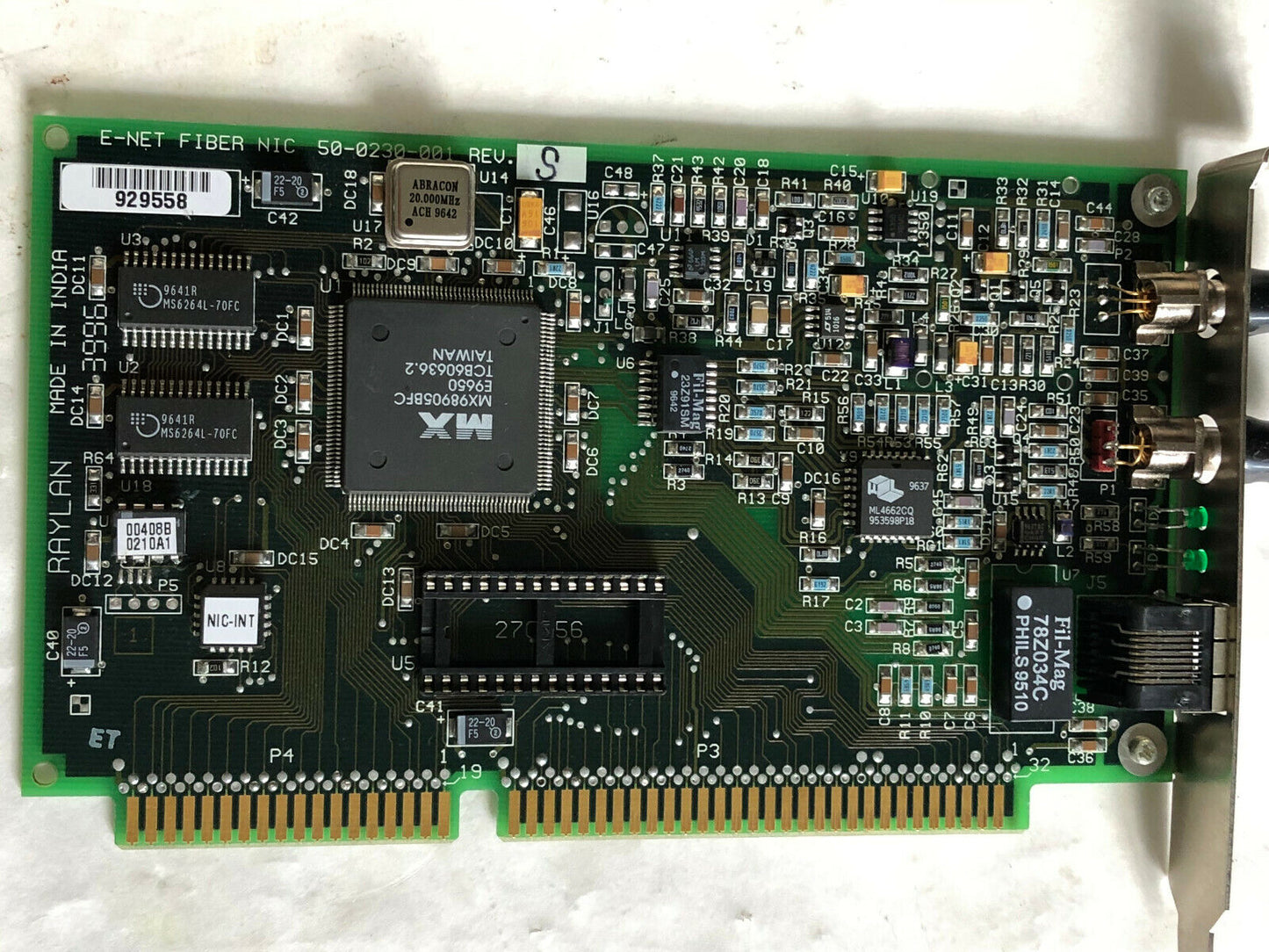 Raylan 50-0230-001 Rev.S Fiber Ethernet Card,Sb