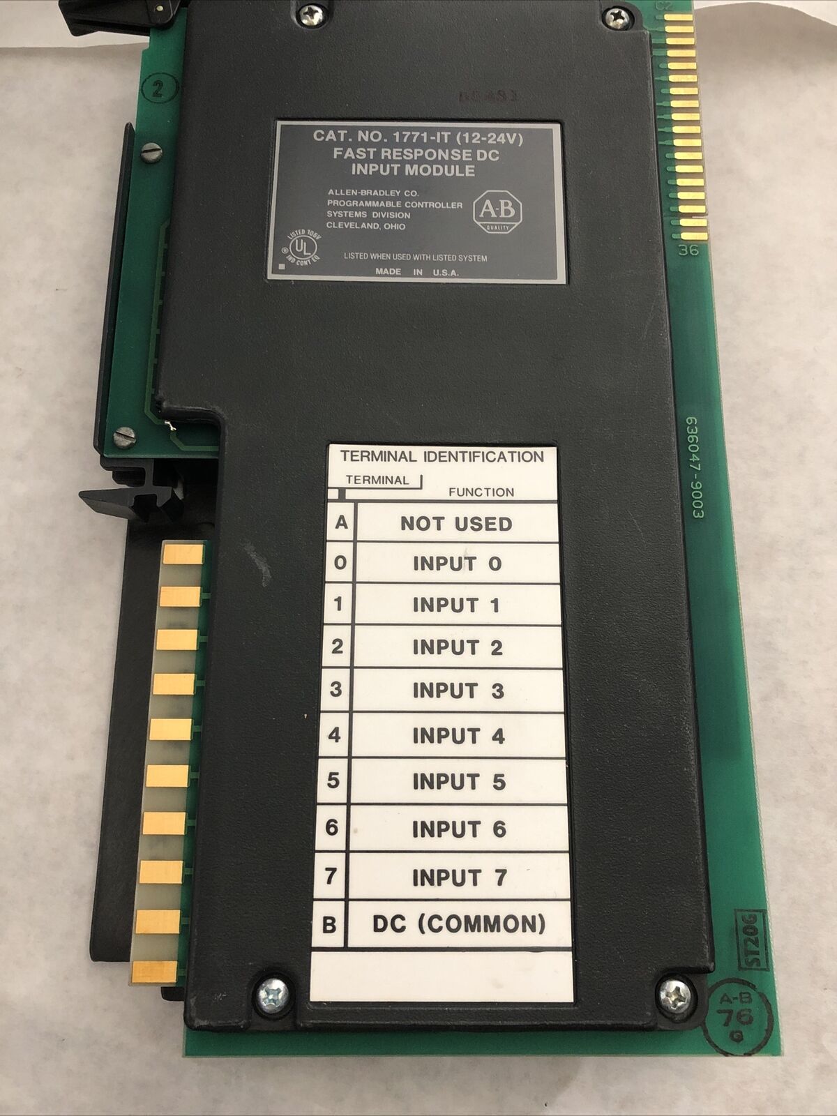 New Old Allen Bradley 1771-It (12-24V) Fast Response Dc Input Module, 1771-1T,Dc