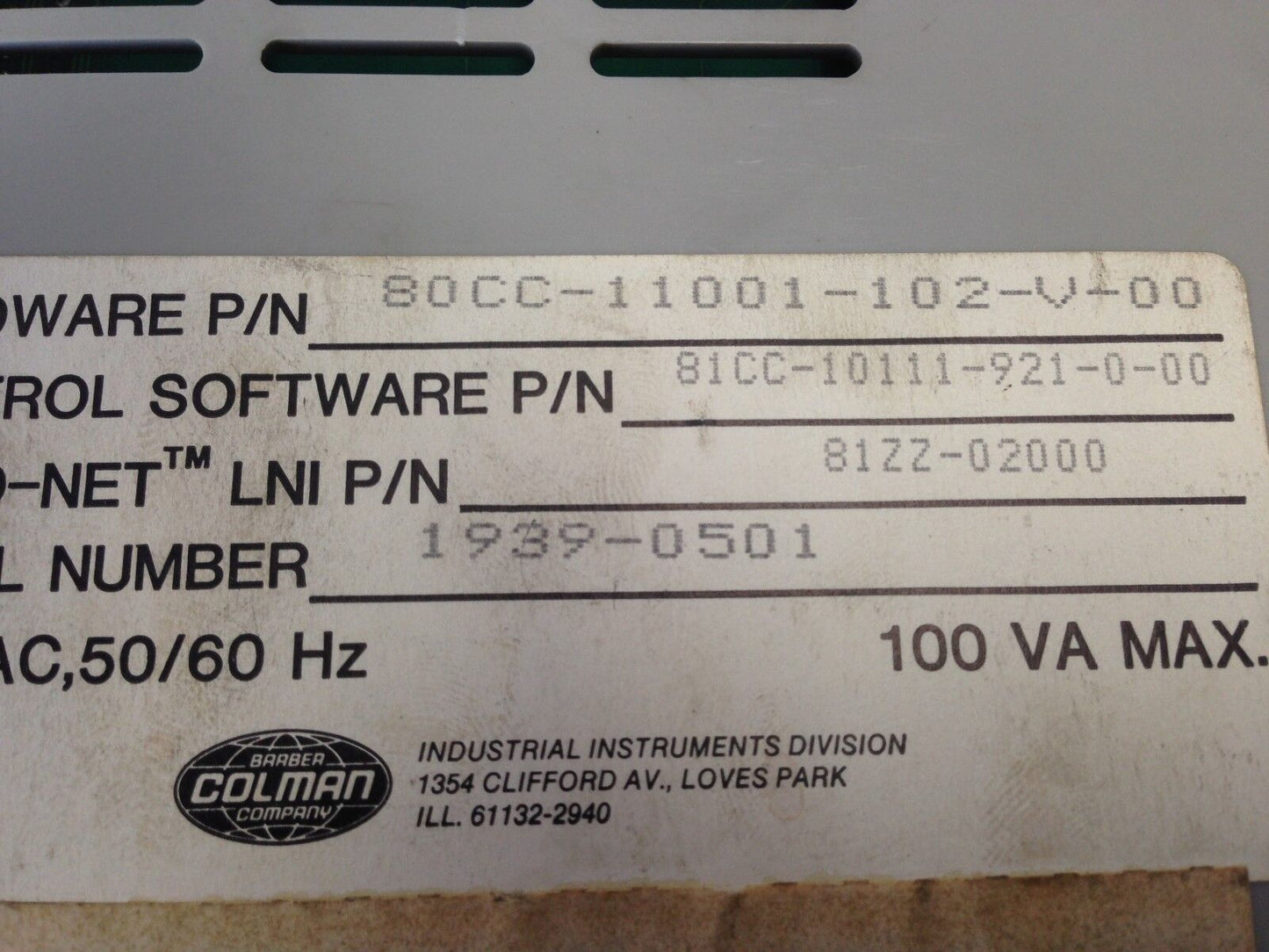 Colman Maco Pac Seq.Mod2,80Cc-11001-102-V-00  81Zz-02000,81Cc10111921000,Dk