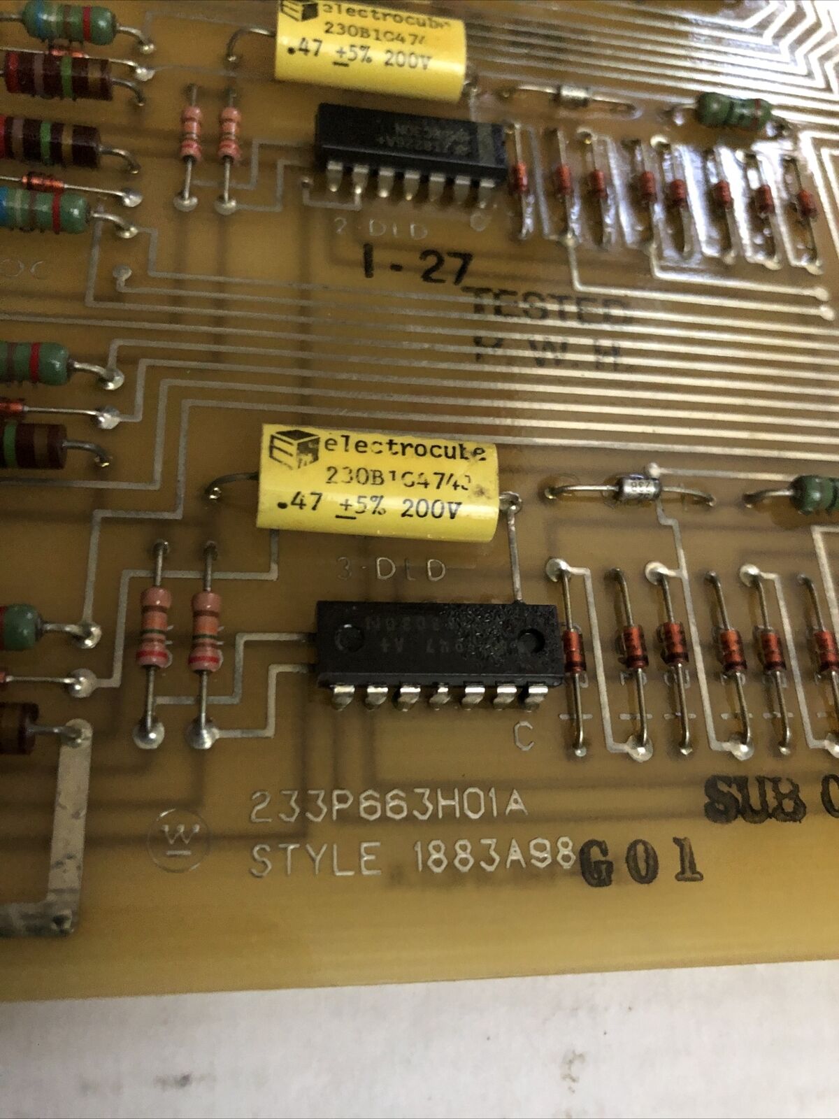 Westinghouse 1883A98g01,1883A98,233P663ho1a Dtr,233P663ho1a Board ,Cs