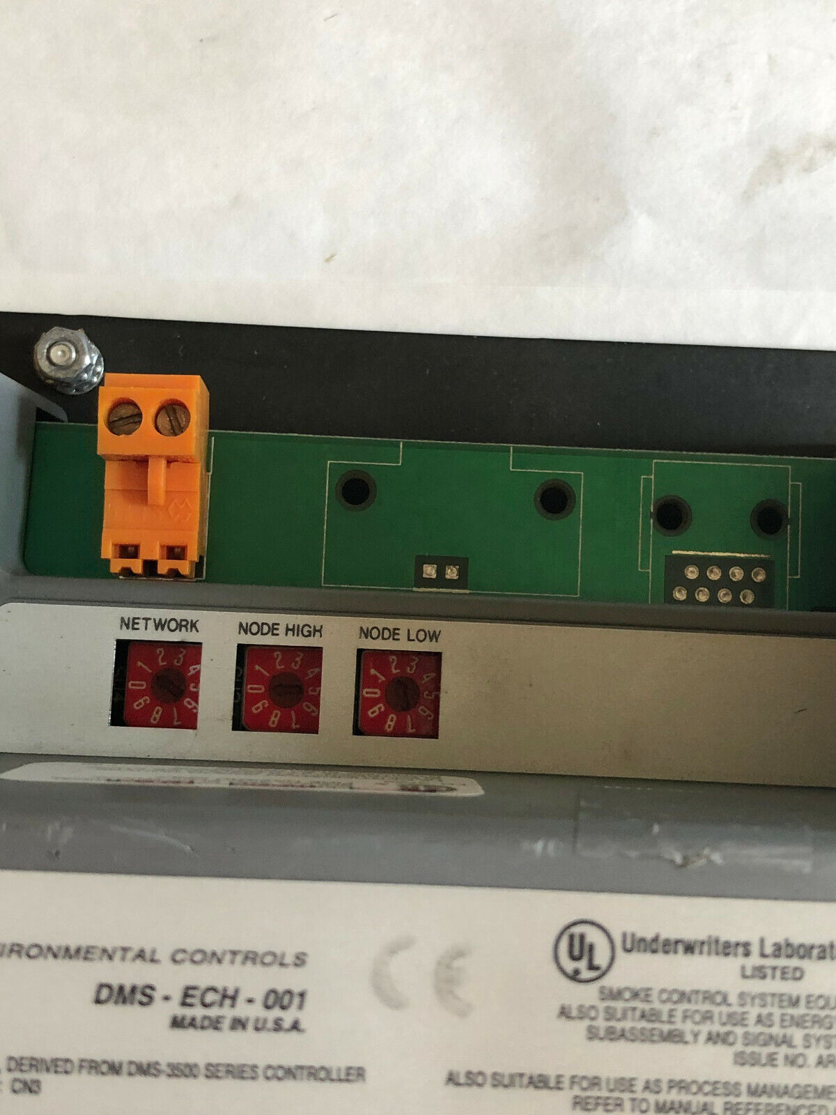 Invensys Dms-Ech-001 Control System Biebe Environmental Controls Dms-Ech-001,Cl