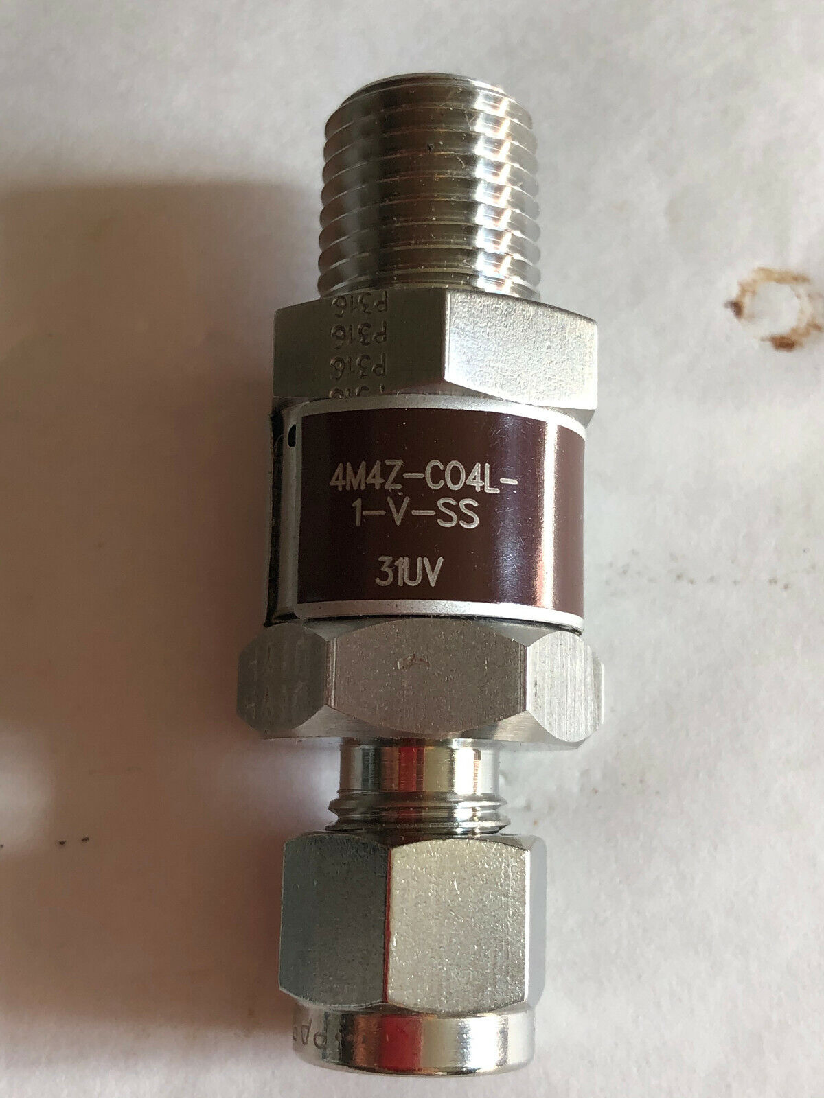 New Lot 4 Parker 4M4z-C04l-1-V-Ss,4M4z-Co4l-1-V-Ss,31Uv O-Ring Check Valve,Bt