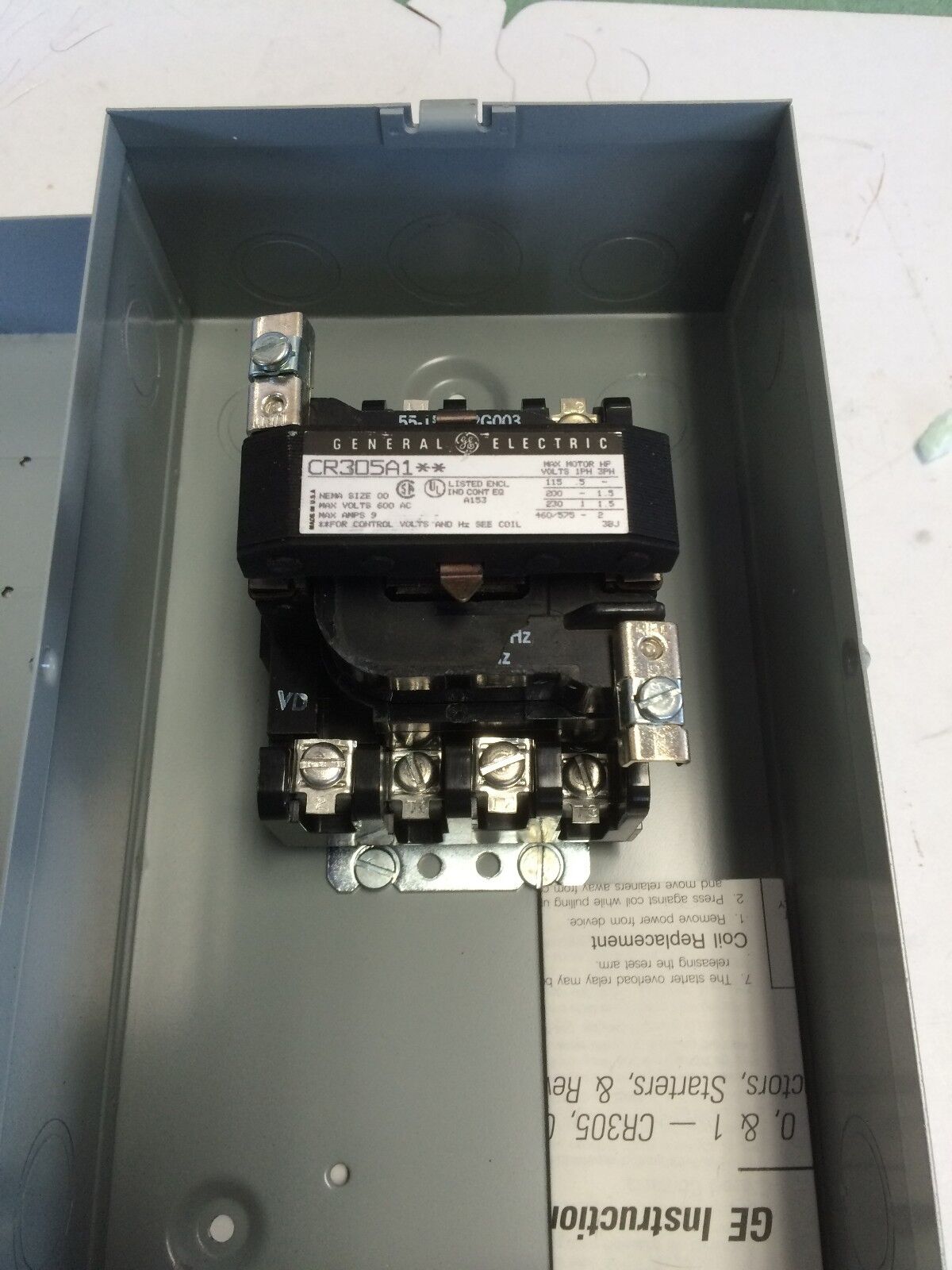 New General Electric Cr305a1** 300 Line Magnetic Motor Starter 9A Nema 00,Bq