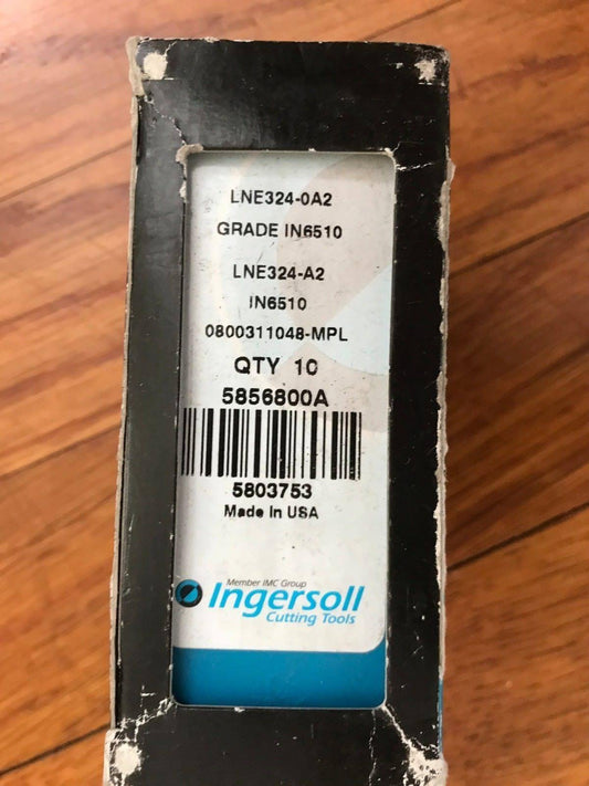 Lot 50 Ingersoll Lne324-0A2,Lne324-Oa2,6510 Carbide Inserts In6510 5856800A,Ej