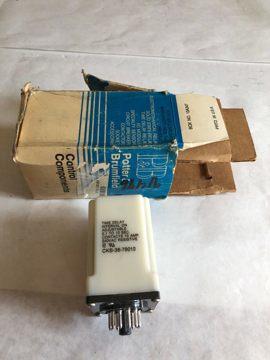 New Potter & Brumfield Ckb-38-79010 P&B Time Delay Relay 1-10Sec 120Vac Coil,Cl
