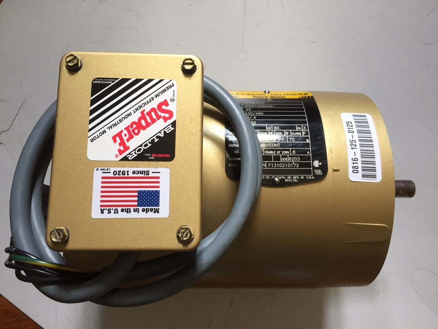 New Baldor Reliance 35E010n564g1,Kenm3454 Electric Motor,.25Hp,1750Rpm 56C,Bt