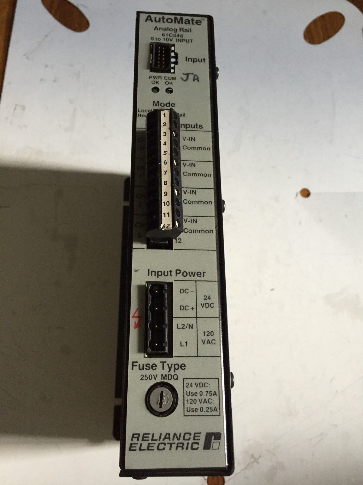 Reliance Electric 61C346,Automate  Analog Rail,86429-78Ra,0-10Vdc,J-3688-1,Be