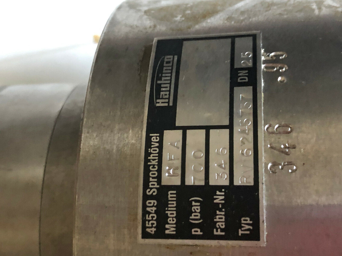 New Hauhinco Rv6245757 Medium Hfa Hydraulic Check Valve, 700-Bar,Fl,Tc,Te