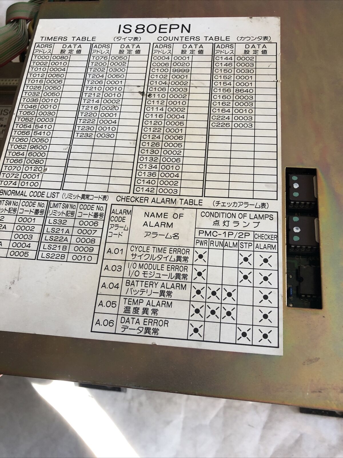 Toshiba Is80epn Injection Controller,Hk50a-5 Checker Chk-105S,Pmc-2P,H0550593,Bh