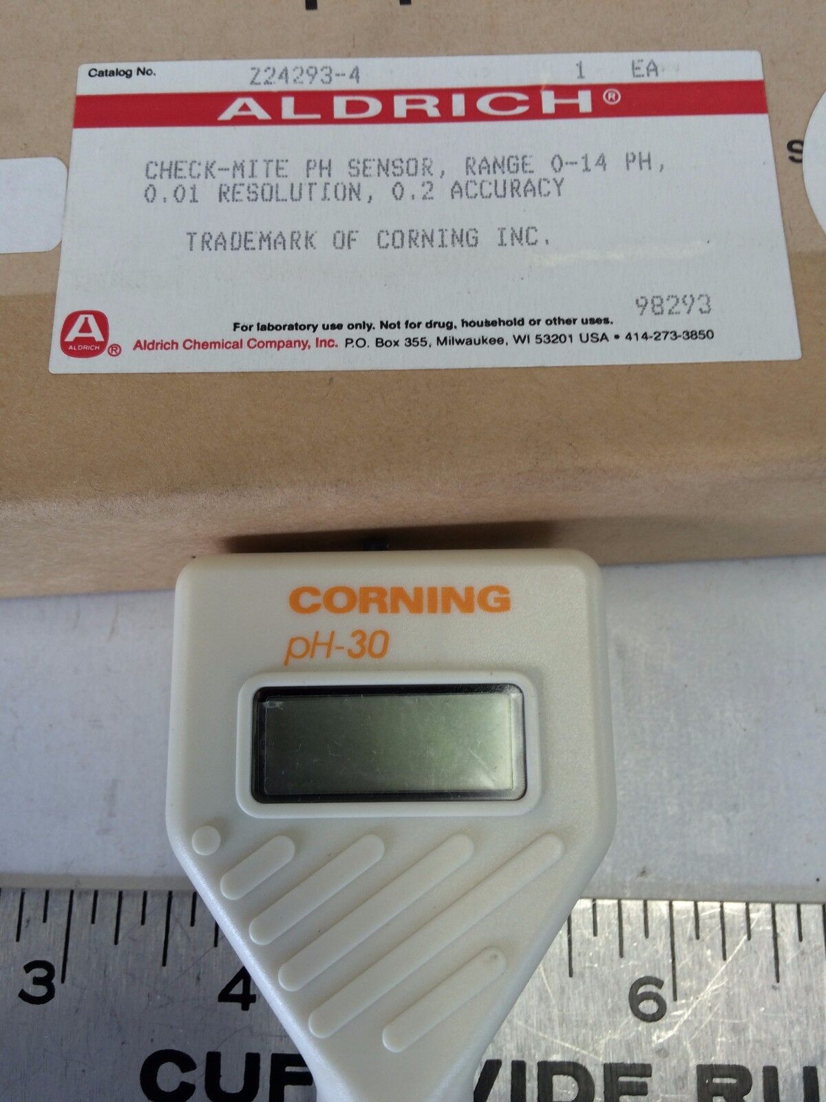 New Corning Ph-30 ,Aldrich Z24293-4 Check-Mite Ph Sensor, 0 - 14 Ph ,Cu
