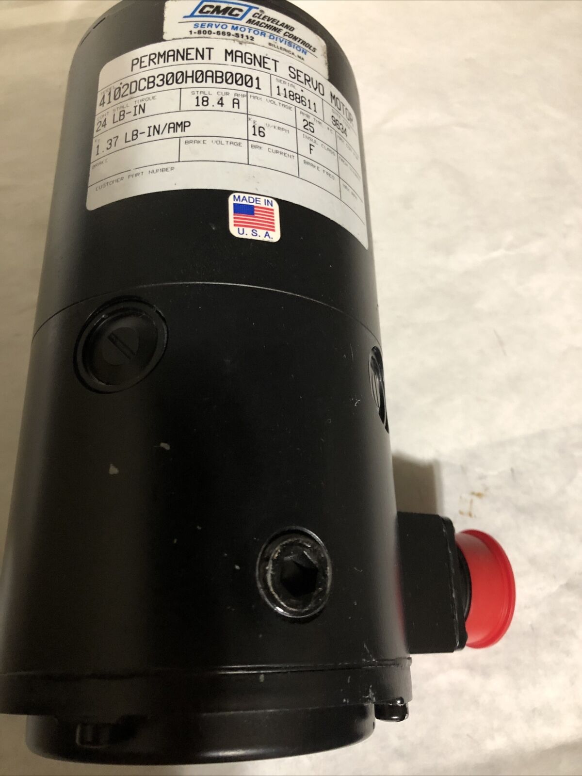 New Cmc Cleveland 4102Dcb300h0ab0001 Permanant Servo Motor 18.4A  Torque, Bq