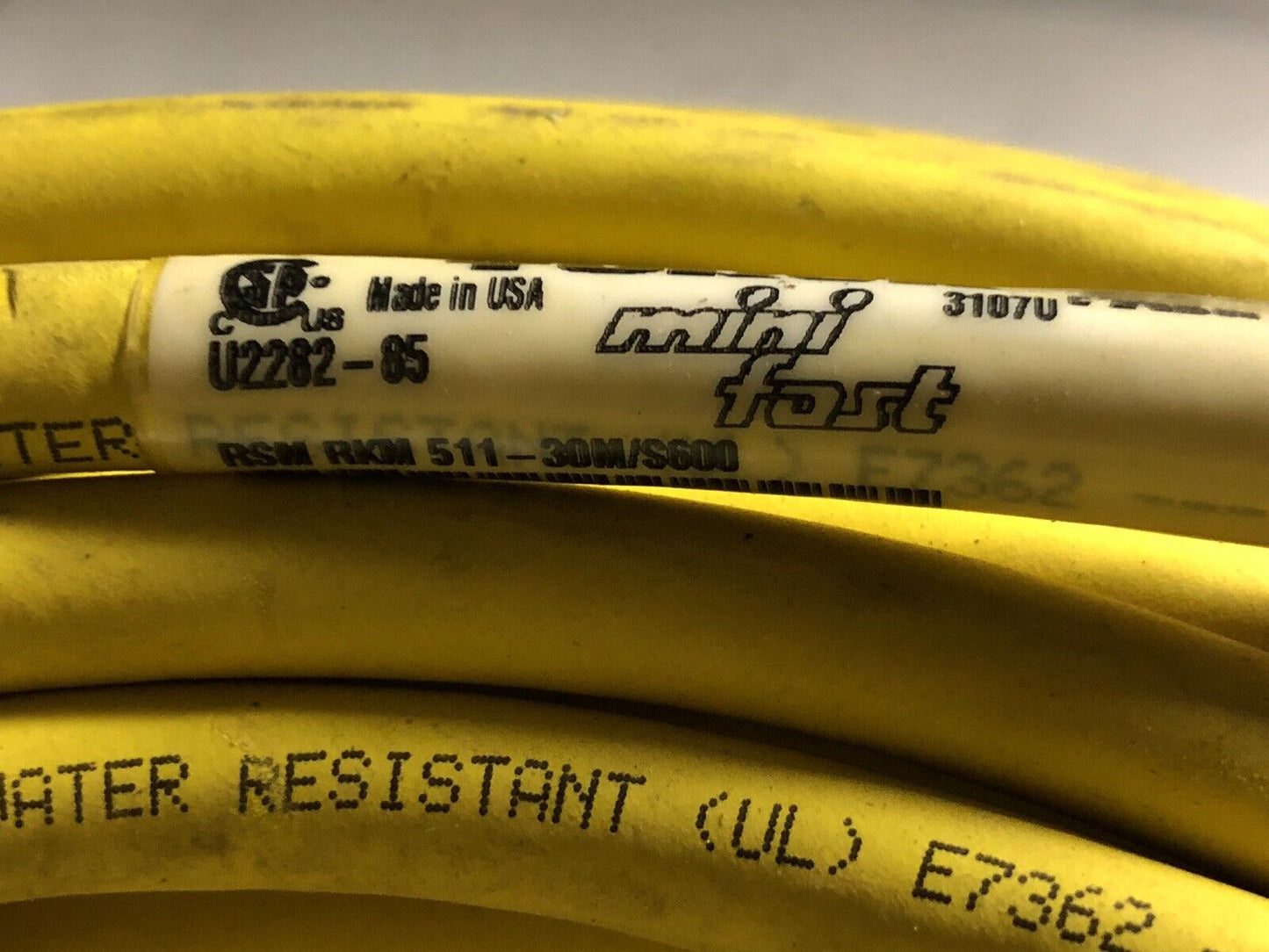 Turck Robotic Cable Assembly Cordset U2282-85 3107U Rsm Rkm 511-30M/S600,Ev