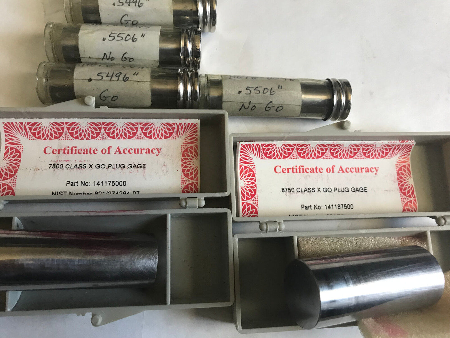 New Lot 6 Vermont Gage Go No Go Plug Gage .5496 .5506 .7500 .8750,Er