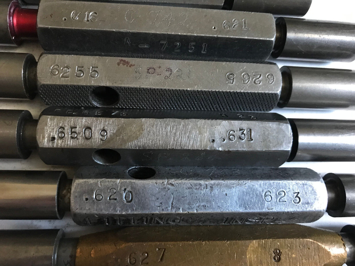 Lot The Pipe Machinery Go No Go Smooth Plug Gages,.620,631,.616,.621,.623,627,Et