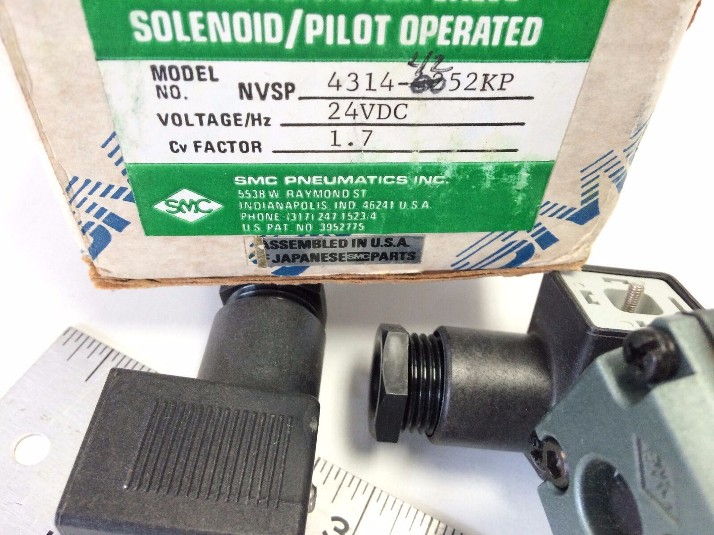 New Smc Nvsp 4314-0052Kp Valve Sol/Pilot24vdc - ( P =Din-Plug Type Wiring) ,Tn