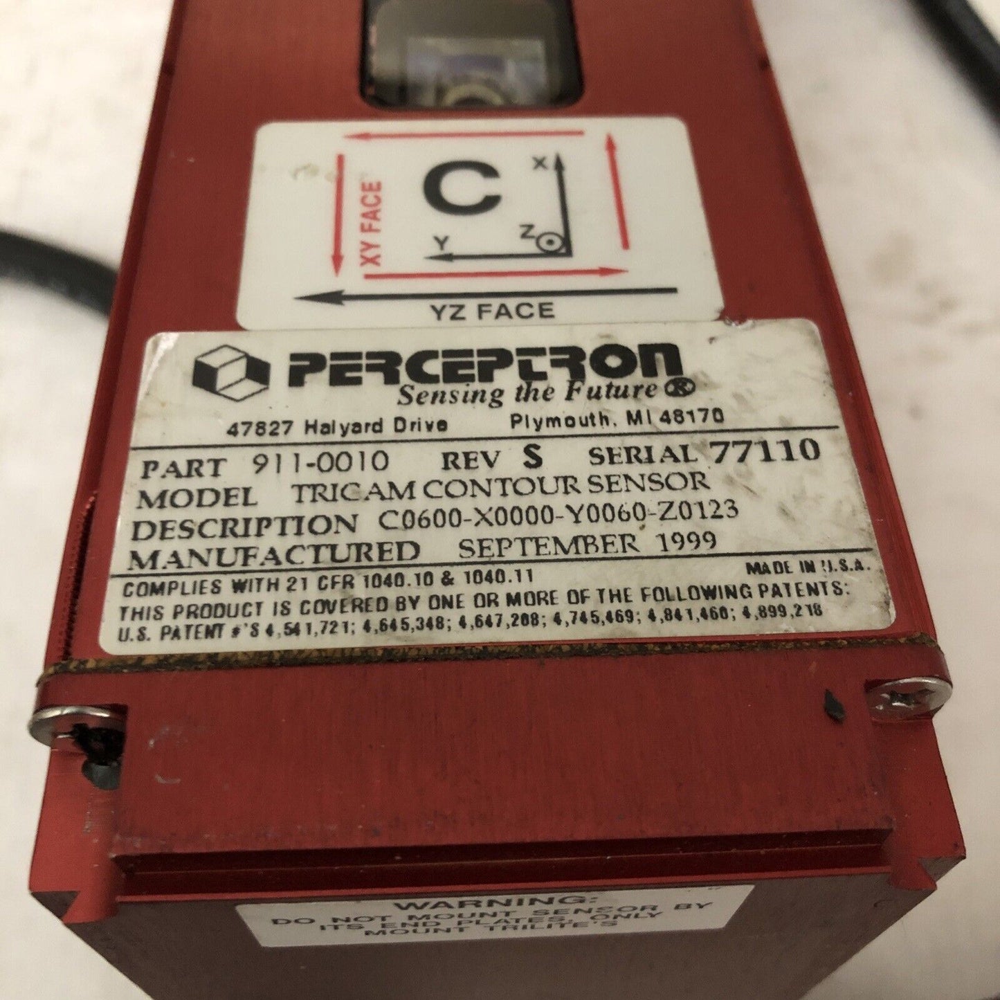 Perceptron Tricam Laser Digital Surface 911-0010,C0600-X0000-Y0060-Z0123,Bf,Cs