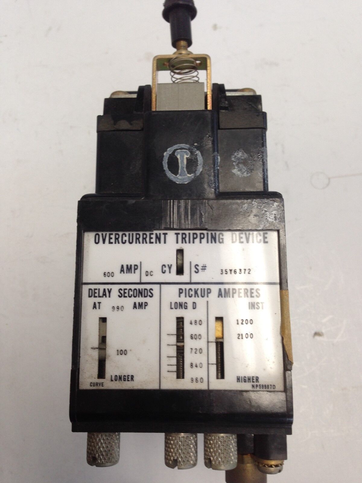 Westinghouse Db Breaker 600Amp,Np59987d Overcurrent Tripping Device,S-35Y6372,Ah
