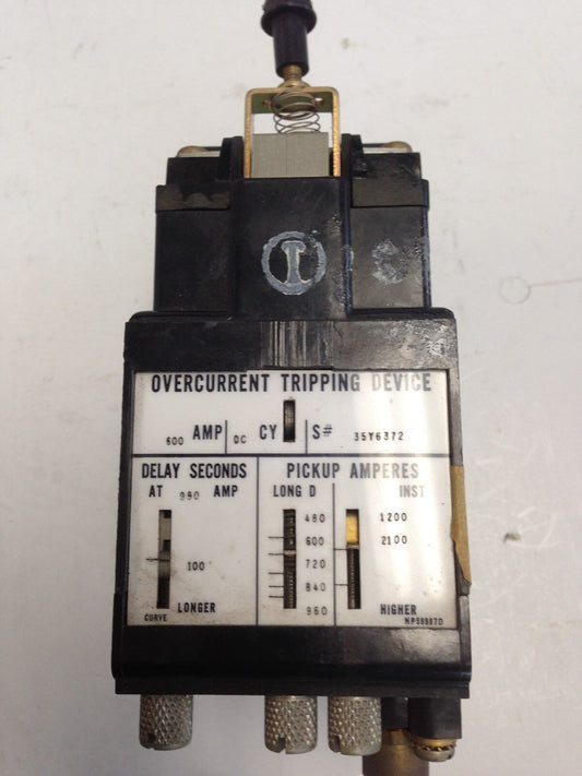 Westinghouse Db Breaker 600Amp,Np59987d Overcurrent Tripping Device,S-35Y6372,Ah