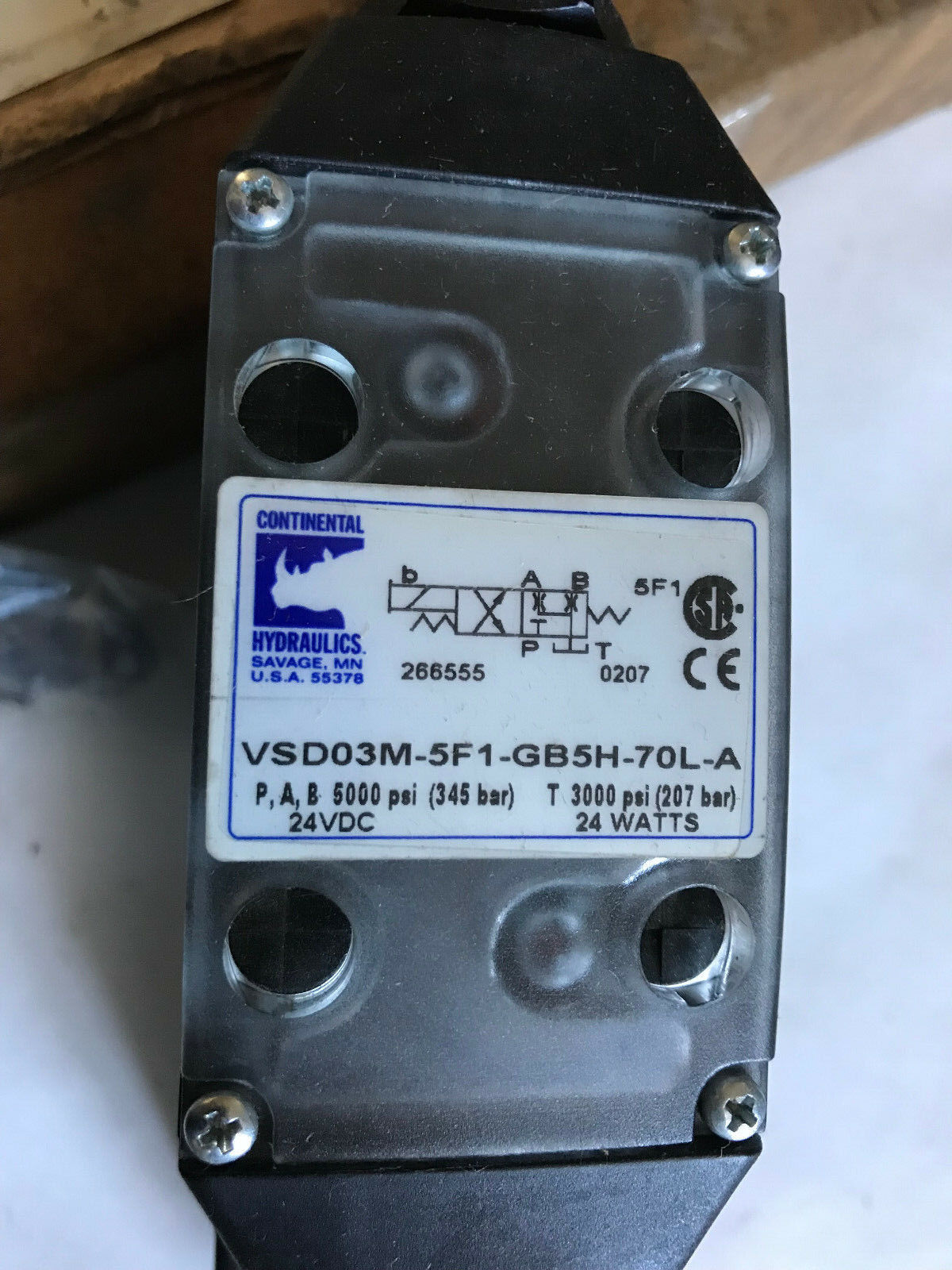 Continental Hydraulics Vsd03m-5F1-Gb5h-70L-A Hydraulic Solenoid Valve 266555,Sd
