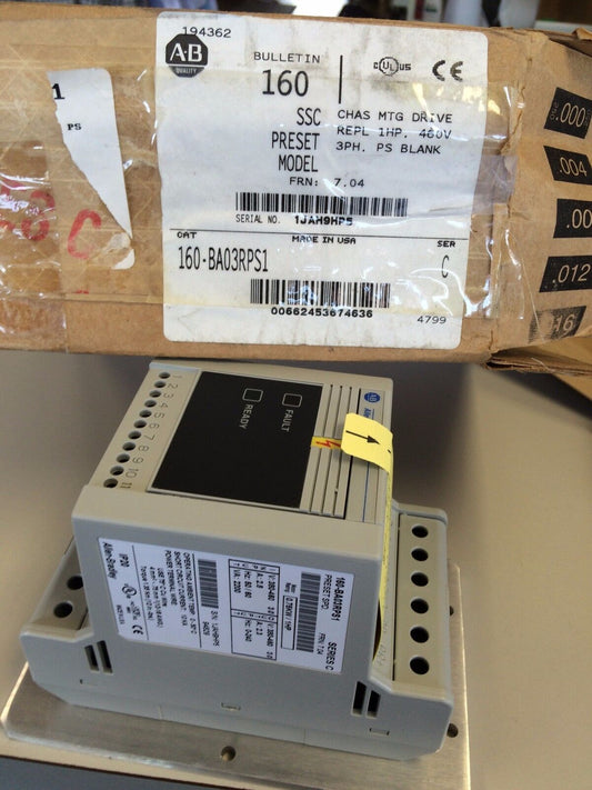New Allen Bradley 160-Ba03rps1 Drive 1Hp 460Vac 3Ph Ps Blank Chassis Mounting,Ed