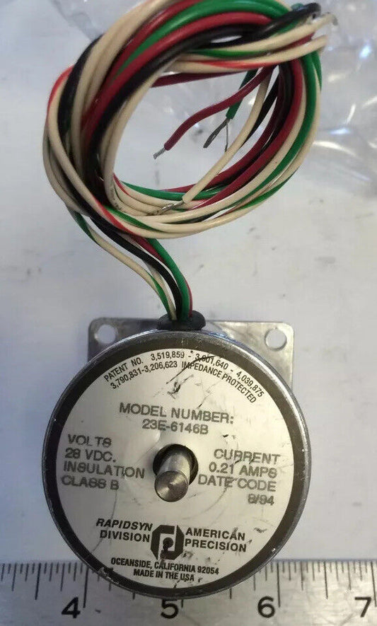 New Rapidsyn 23E-6146B Division Stepper Motor 28Vdc 0.21Amps , Ec