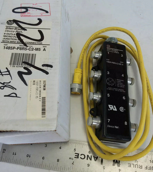 New Allen Bradley Junction Box Deviceport Mini-Plex 8 Port 1485P-P8r5-C2-M5,Fc