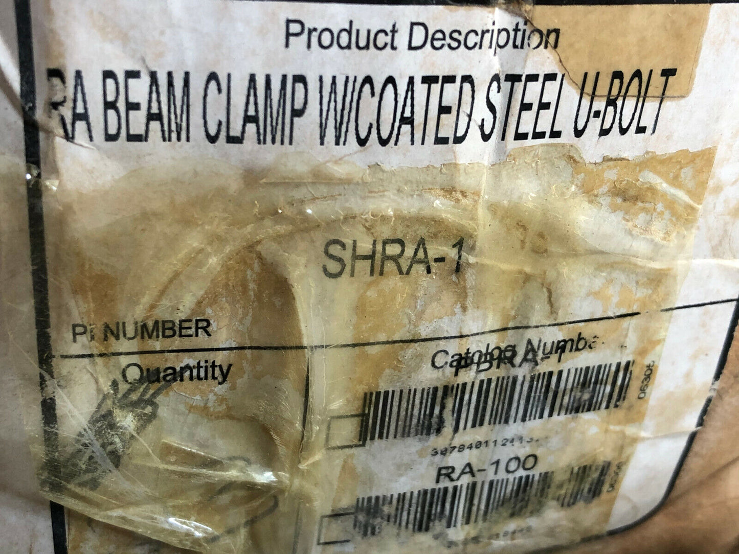 New Lot Ra Beam Clamp Shra-1 W/Coated Steel U-Bolt,Ocal 1,Aa