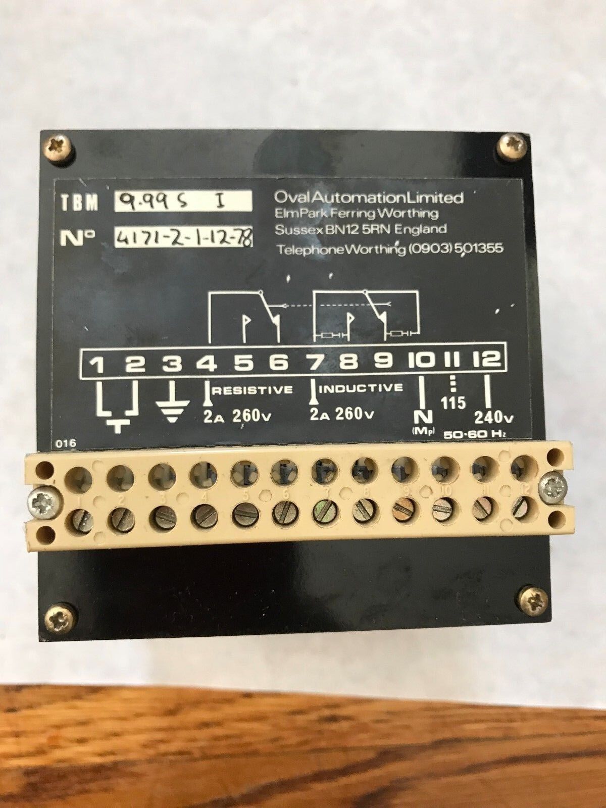 Oval Tbm 9. 99 S I Automation Oval Tbm Timers Repaired, Room5
