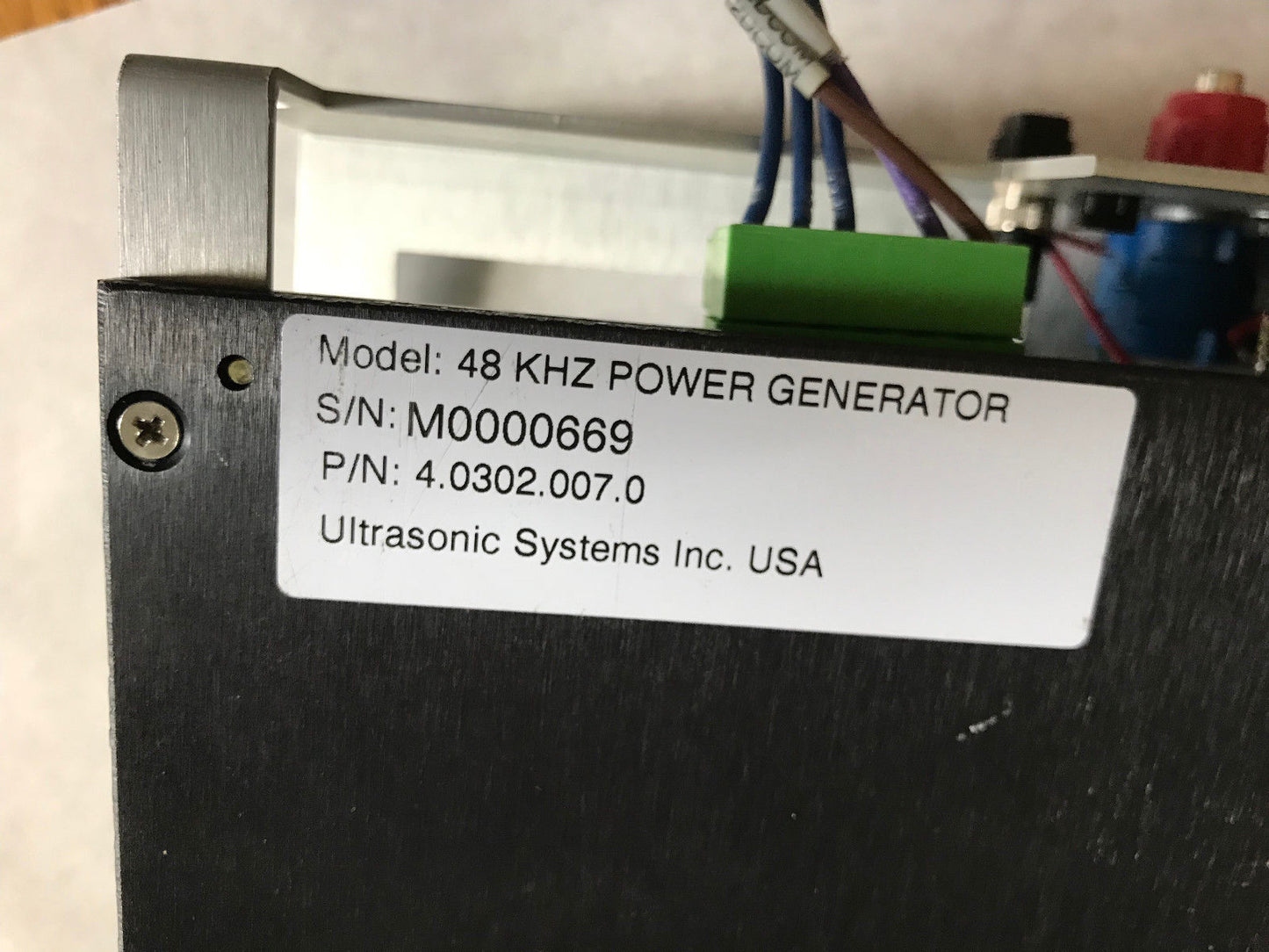 Ultrasonic Systems 4.0302.007.0,48 Khz Power Generator 48Vdc In Usi,Ag
