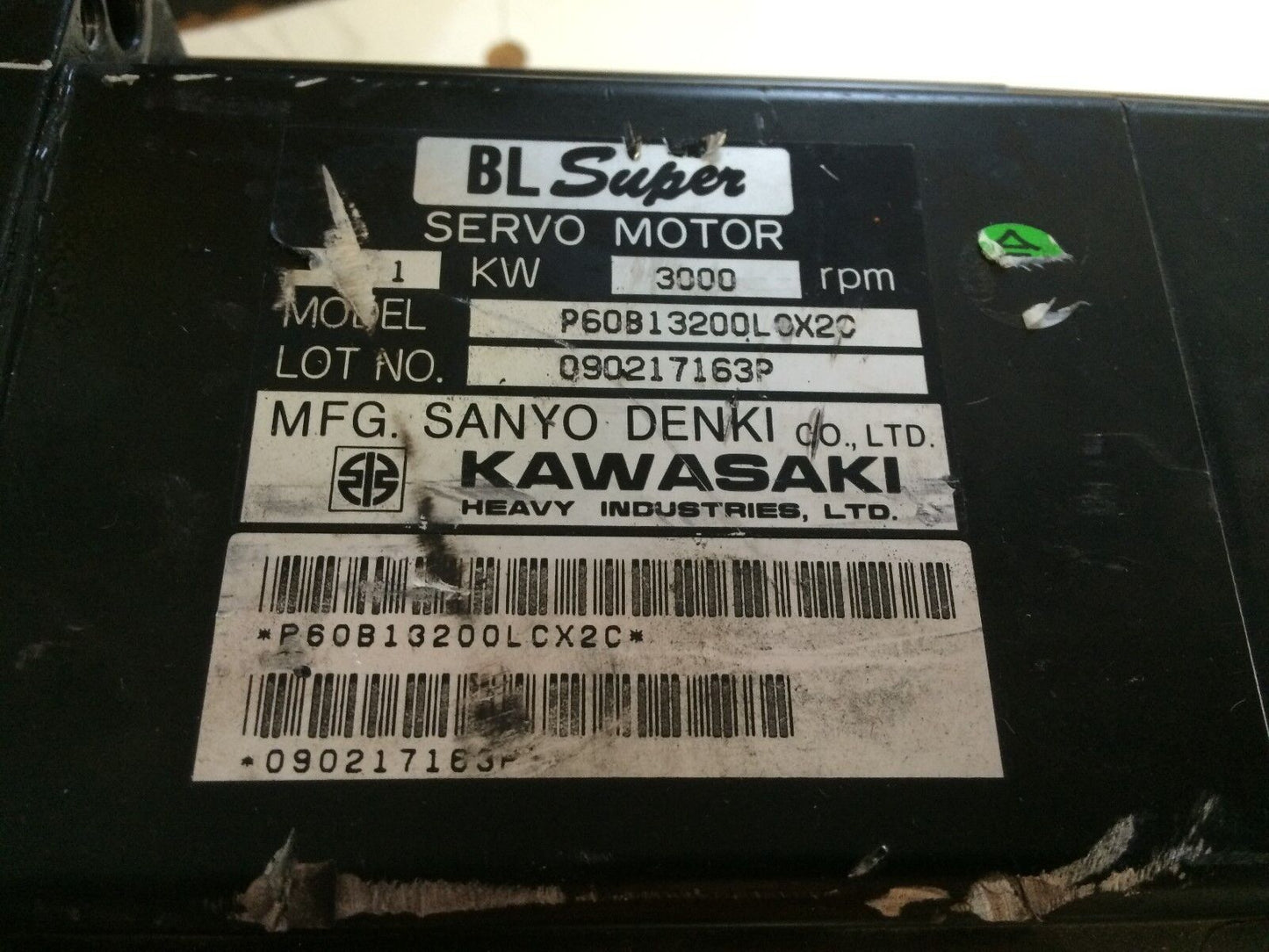 Kawasaki P60b13200l0x20 Bl Super Servo Motor,P60b13200l0x2c Sanyo Denki,Dj