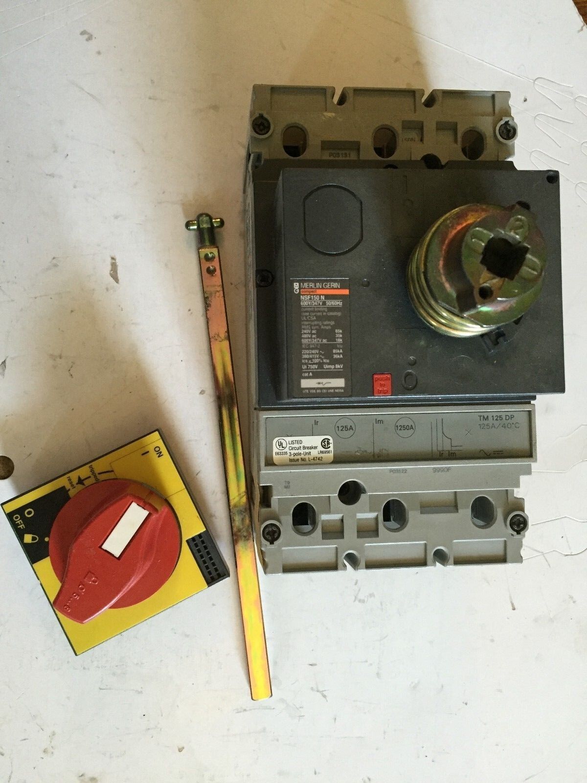 New Merlin Gerin Nsf150 N Circuit Breaker, 150 A, 3-Pole, With Handle,Bs
