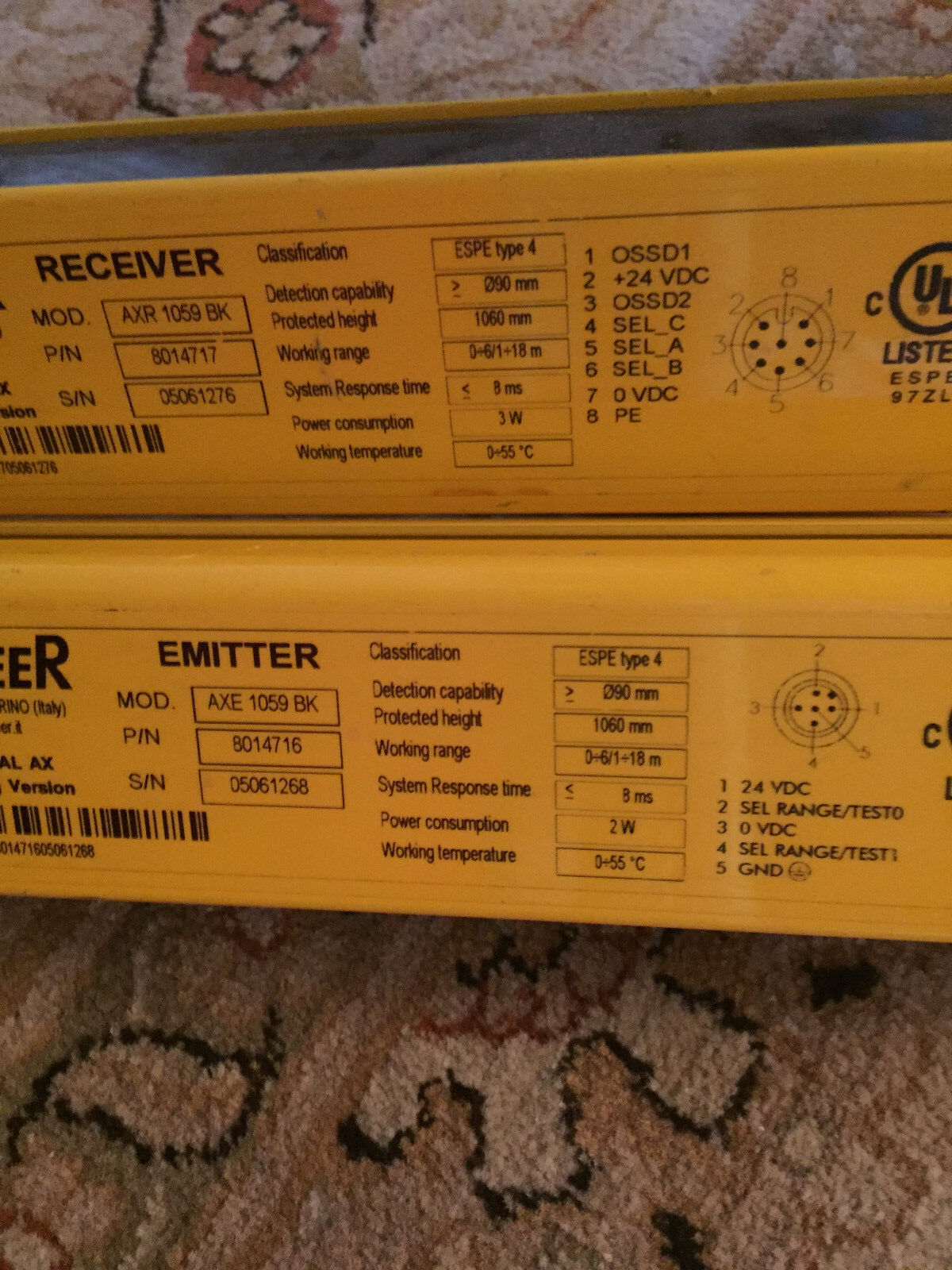 Reer Axr 1059 Bk,Axe 1059 Bk,8014717 Safety Light Curtains Emitter & Receiver,Ck