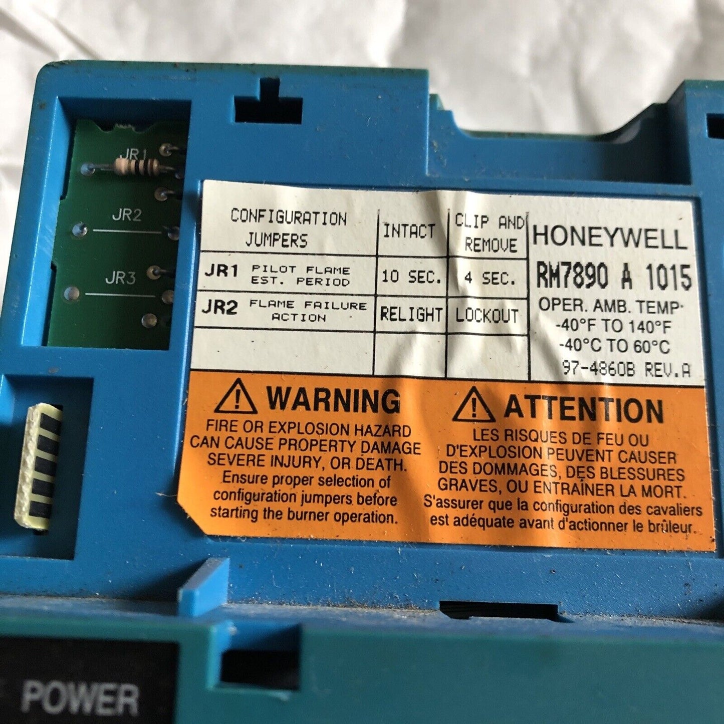 Honeywell Rm7890 A 1015 Burner Rm7890a1015 Control, R7847a1033 Relay Module,Bu