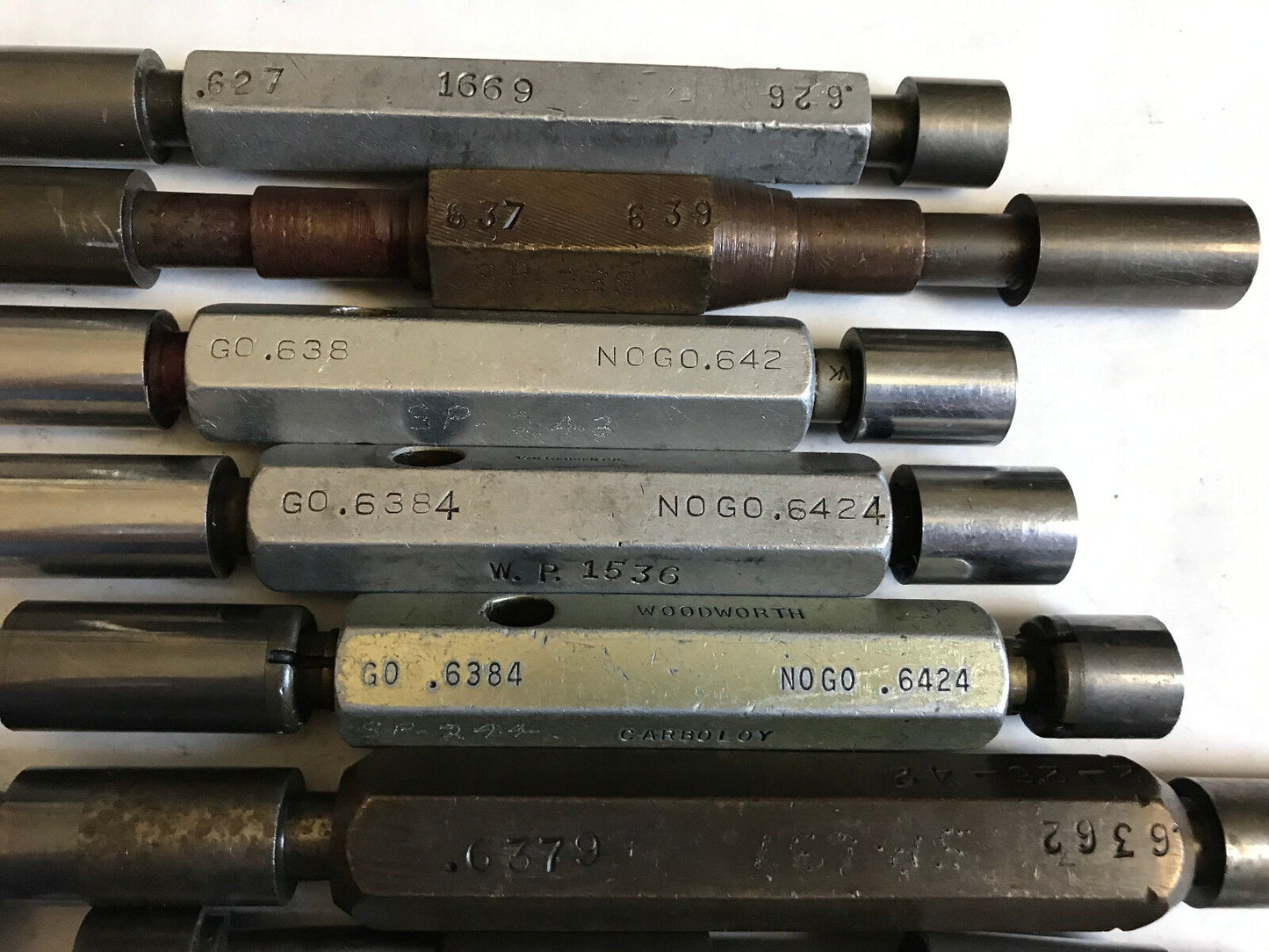 Lot The Pipe Machinery Go No Go Plug Gage .638,.642,.626,.627,.637,.628,.647,Et