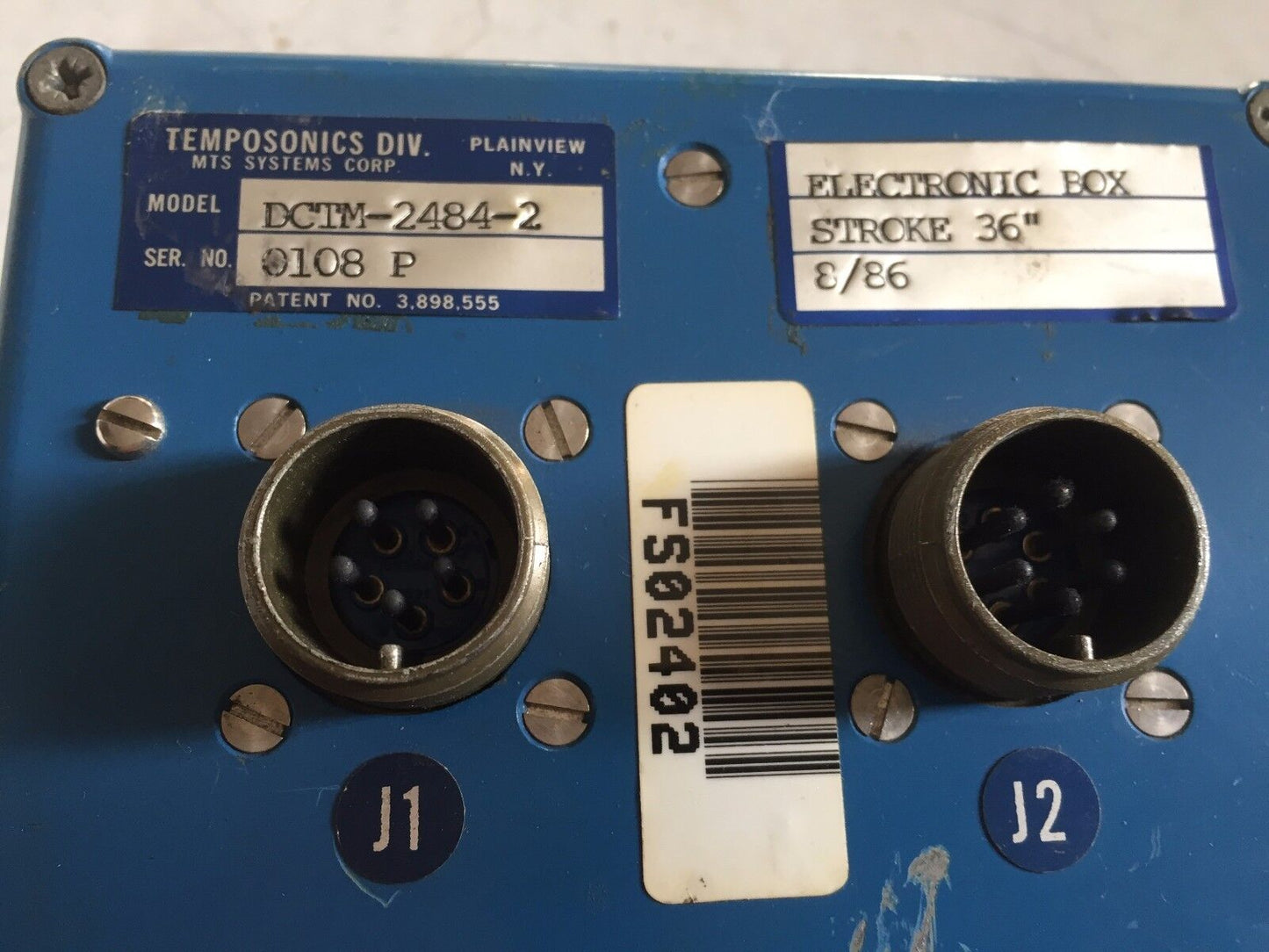 Mts Dctm-2484-2 Electronic Box,Position Sensing System 36" 8/86 Temposonics,Ah