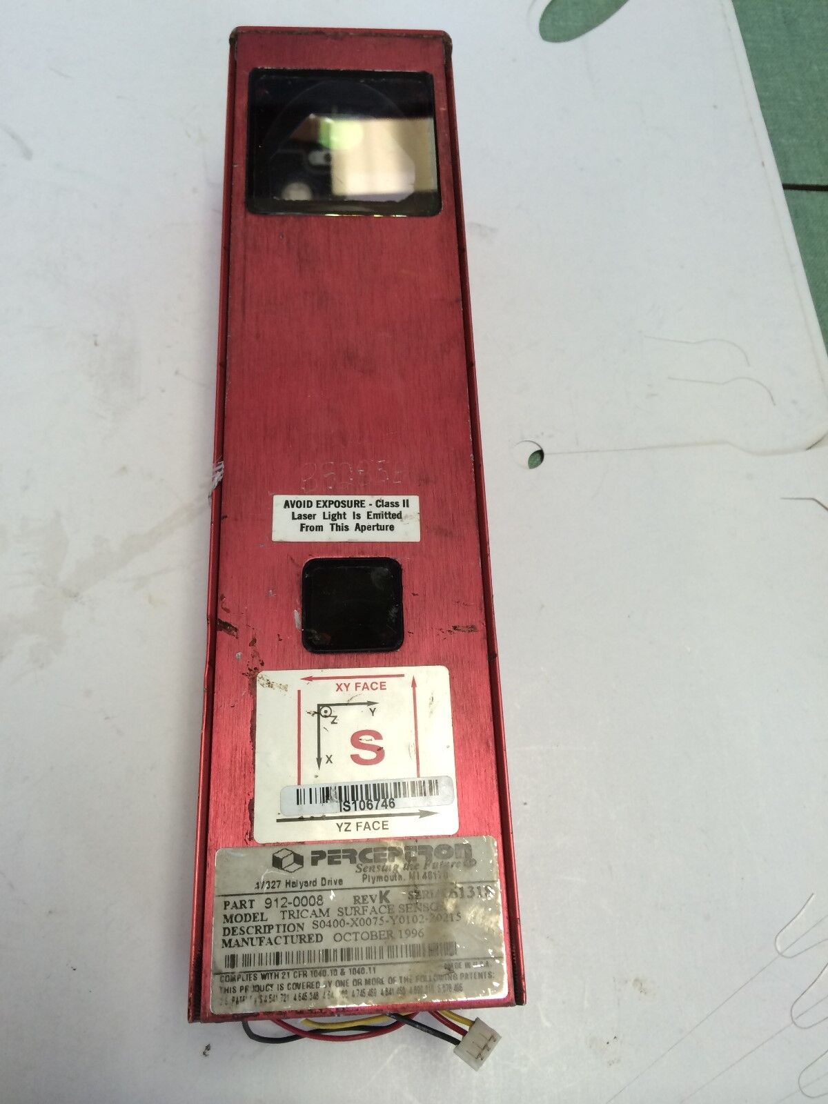 Perceptron S0400-X0075-Y0102-Z0215 Tricam Laser Digital Surface 912-0008,Bf