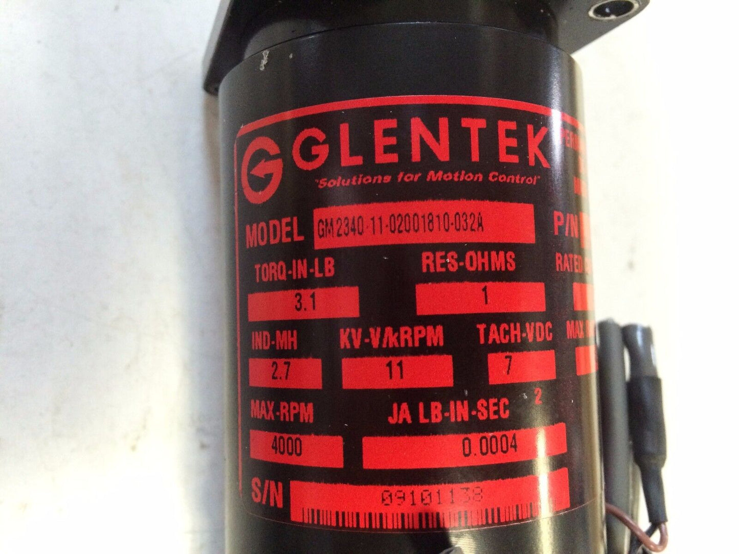 Glentek Gm2340-11-02001810-032A Dc Motor, 180 Vdc,Cr