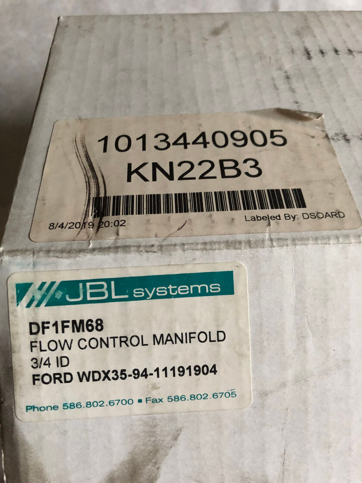 New Jbl Systems Df1fm68 Flow Control Manifold. 3/4" Id. 003371004,Jbl Am4-12,Am
