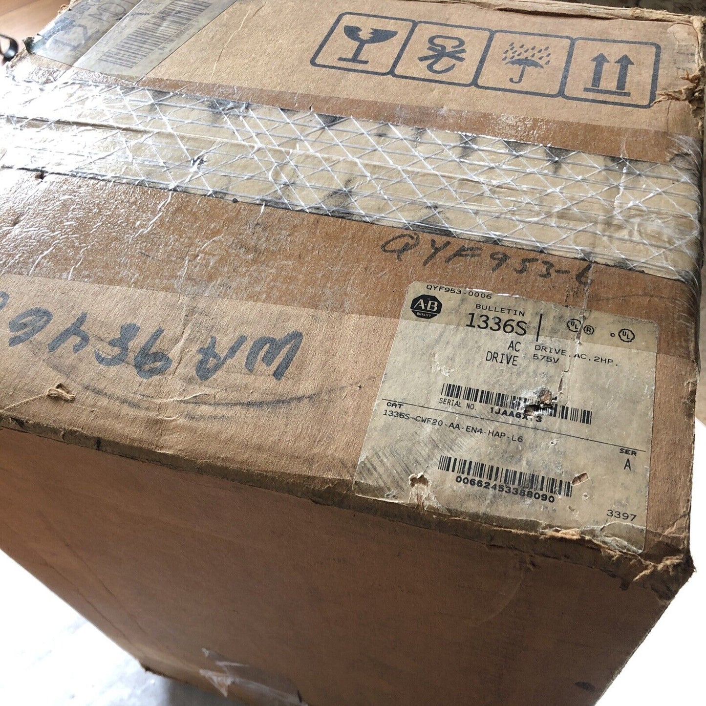 New Allen Bradley 1336S-Cwf20-Aa-En4-Hap-L6 Drive 2Hp 575Vac,A-B 1336 Plus,He