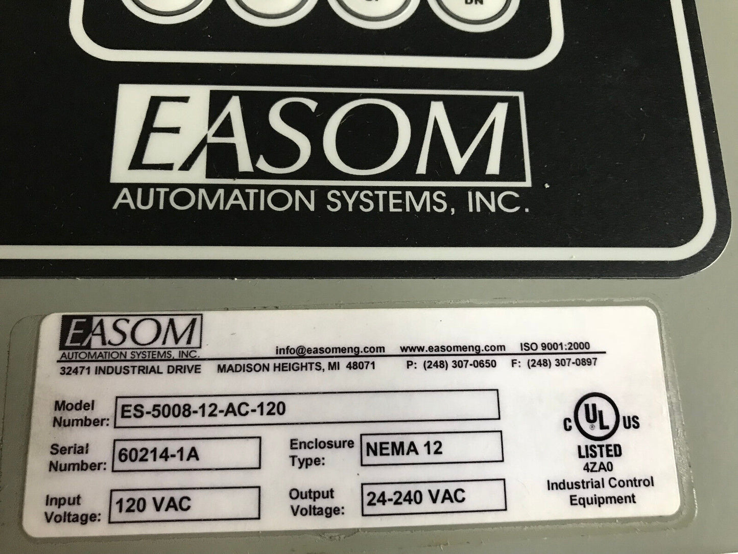 New Easom Es-5008-12-Ac-120 Digi-Dog Programmable Limit Switch Panelview,Sb