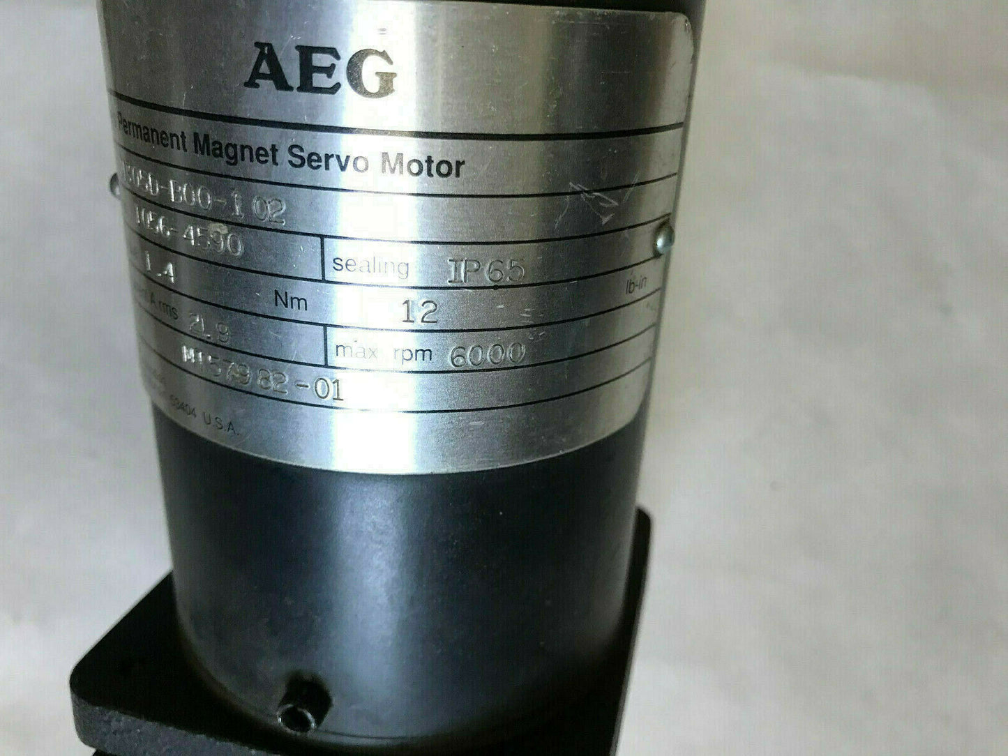 Aeg M305d-B00-102 Gettys Permanent Magnet Servo Motor,Mt57982-03,6000 Rpm,Th