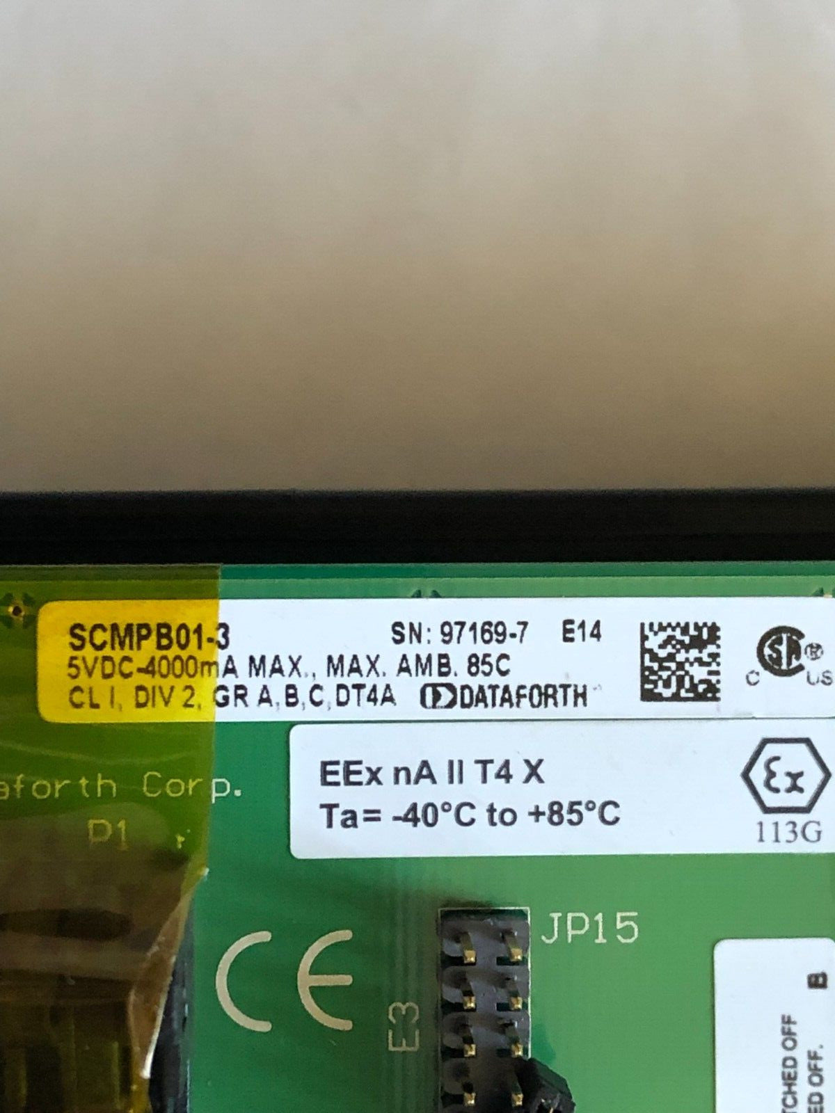 New Dataforth Scmpb01-3 Backpanel Analog,5Vdc 4000Ma,Az