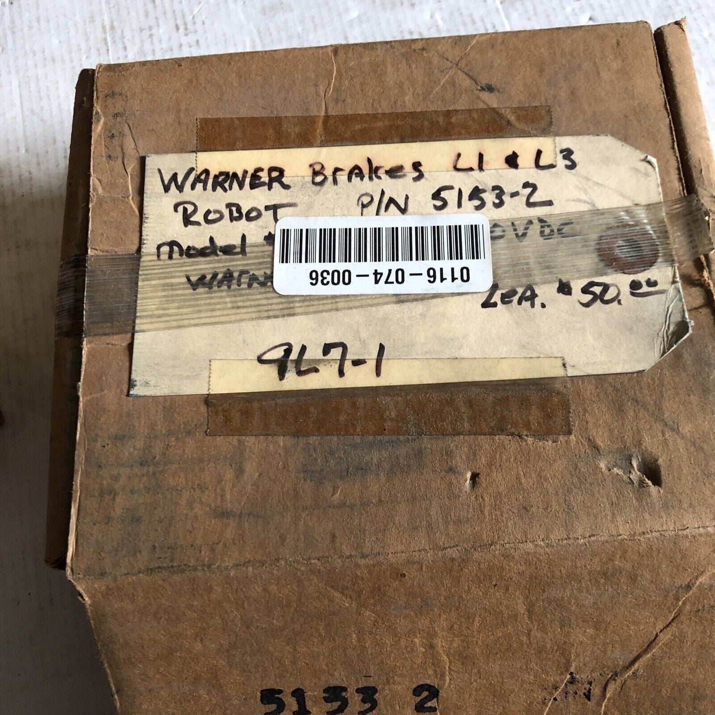 Warner Er-4C0,5153-2,Max Rpm Static Robotic Static Brake,90Vdc,Warner Er-4Co,Bt