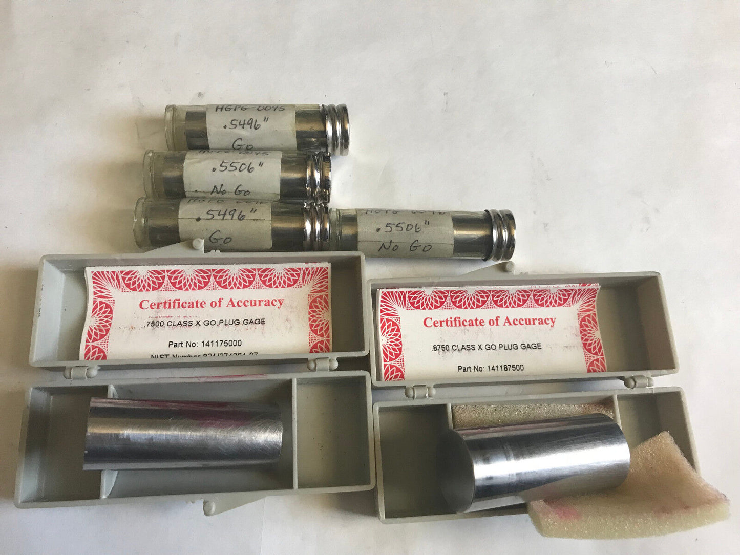 New Lot 6 Vermont Gage Go No Go Plug Gage .5496 .5506 .7500 .8750,Er