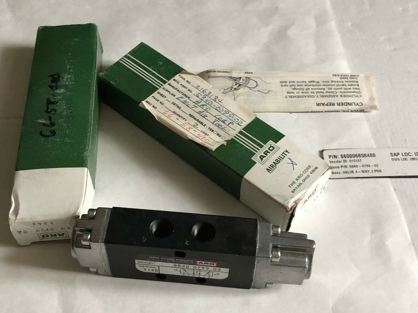 New Aro 5840 0799 02 Air Pneumatic Valve Aro Fluid Power,5840079902,Ej