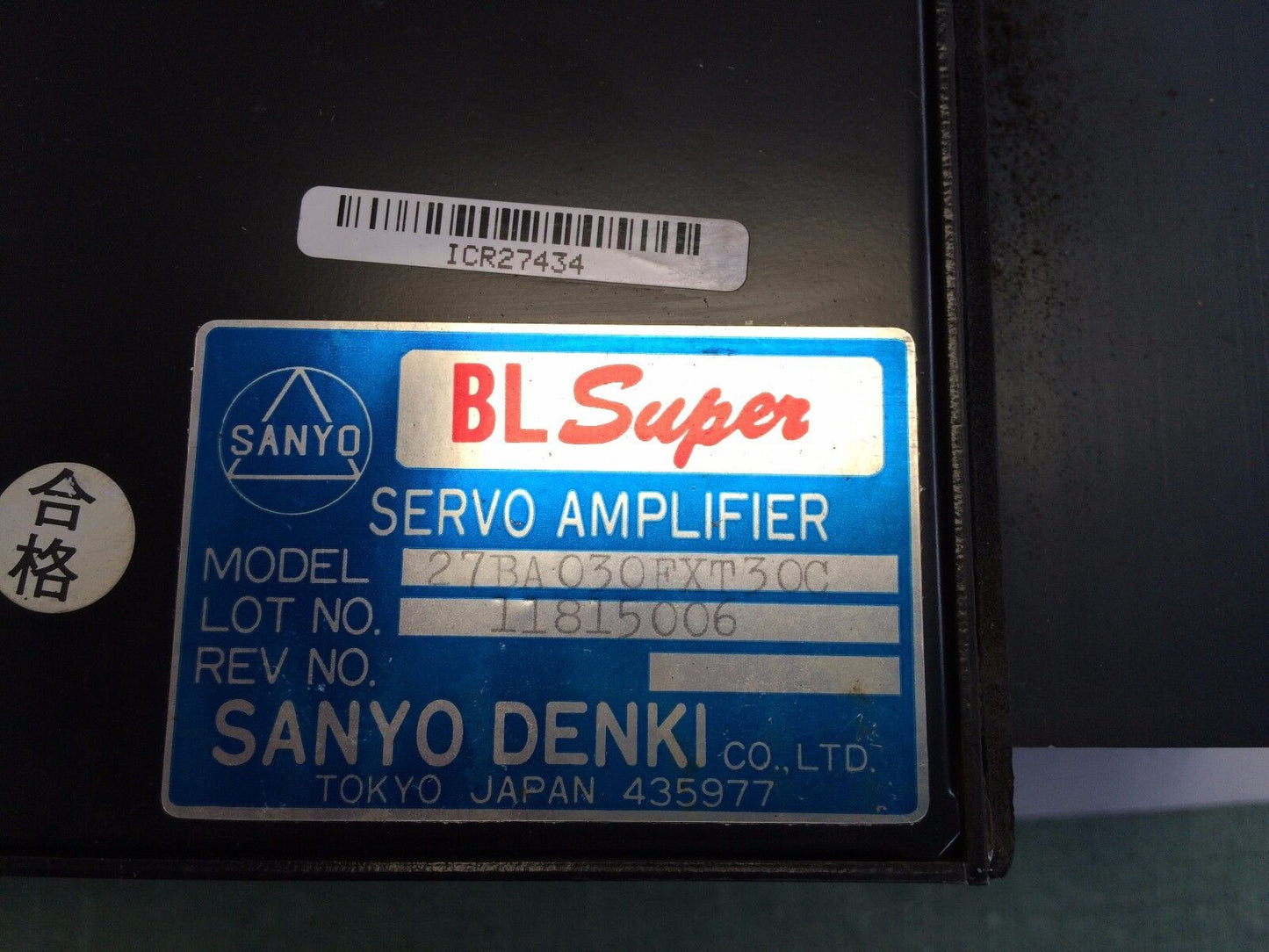 Kawasaki Sanyo Denki 27Ba030fxt30c Servo Amplifier, A030 065B ,Bl Super,Bu