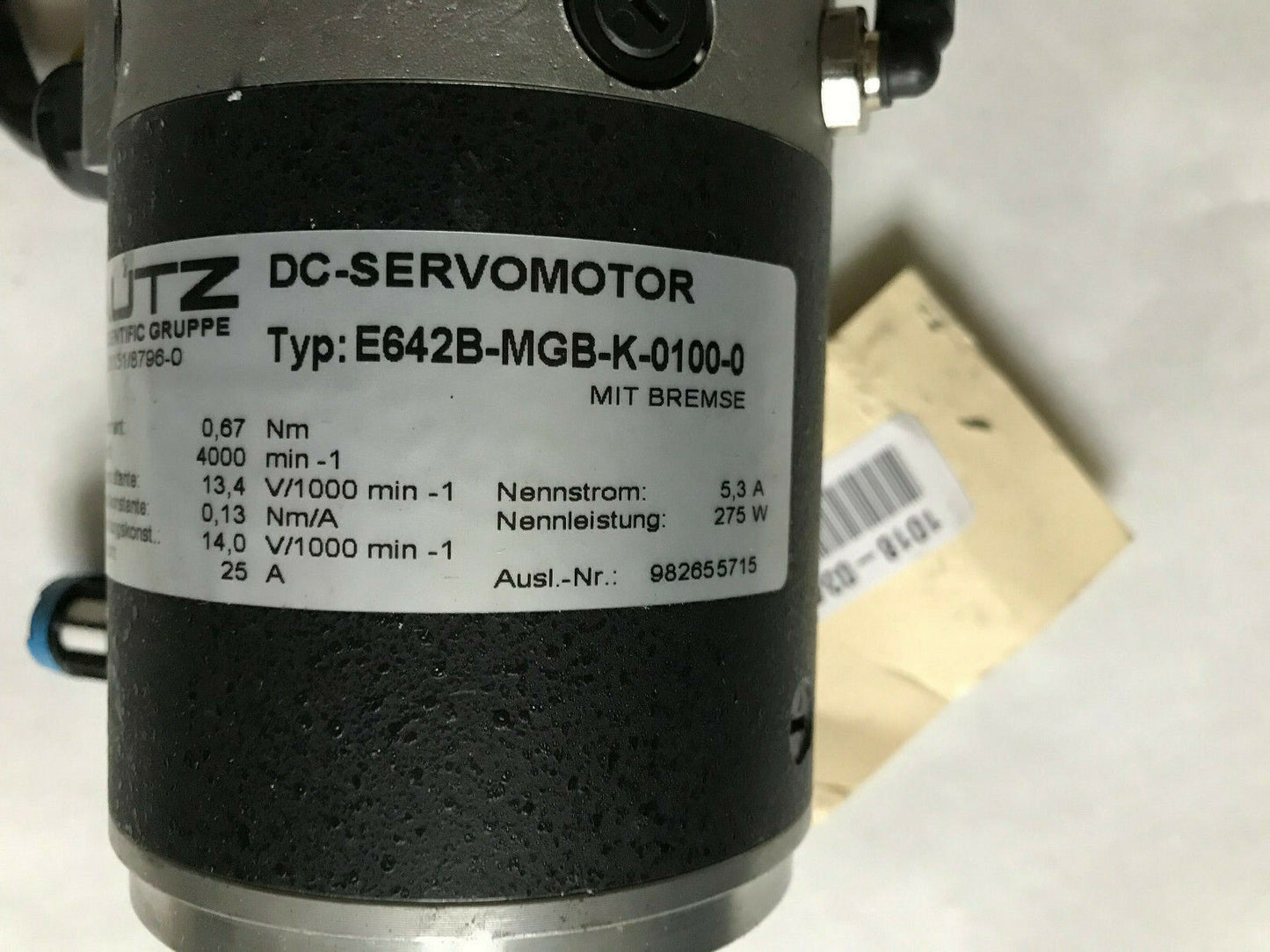 Bautz E642b-Mgb-K-0100-0 Dc-Servomotor,Welle B-Seite Gek, Dc Servomotor,Ac